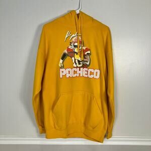 Isiah Pacheco Kansas City Chiefs Adult XL Hoodie Yellow Large Front Hit Graphic